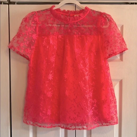 JODIFL Pink Floral Lace Blouse, NWOT - Picture 2 of 13